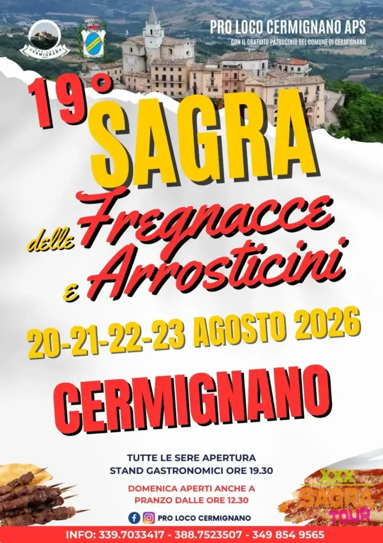 locandina sagra delle fregnacce e degli arrosticini cermignano