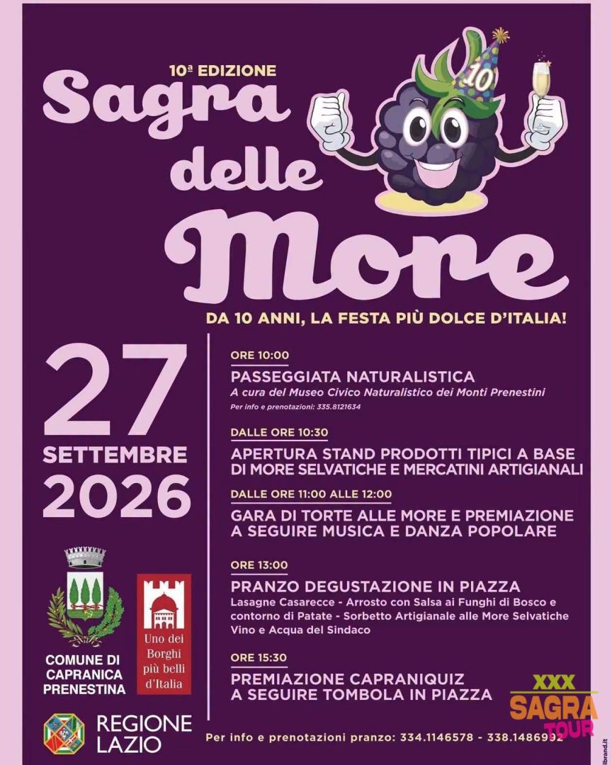 locandina sagra delle more capranica prenestina