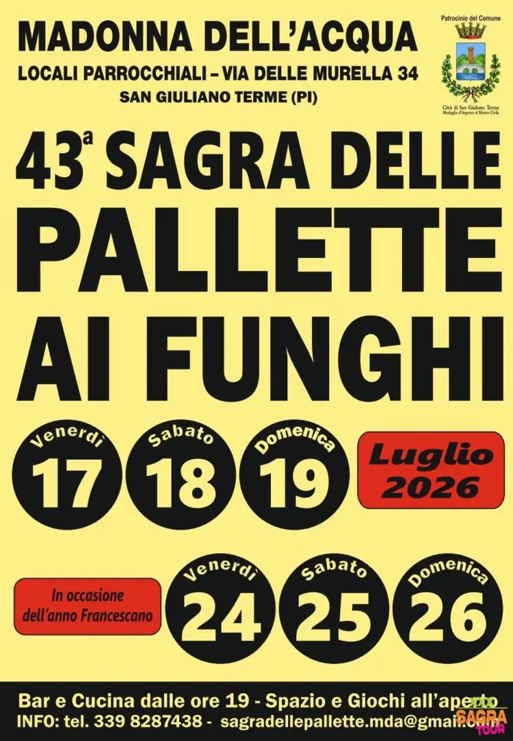 locandina sagra delle pallette ai funghi san giuliano terme
