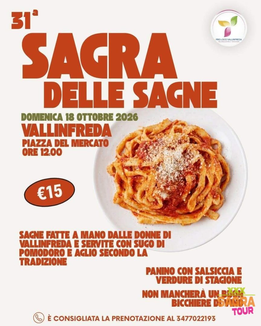 locandina sagra delle sagne vallinfreda