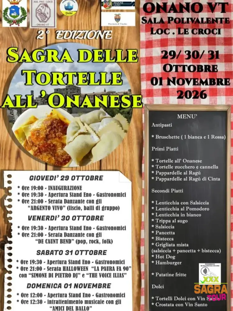 locandina sagra delle tortelle all’onanese onano