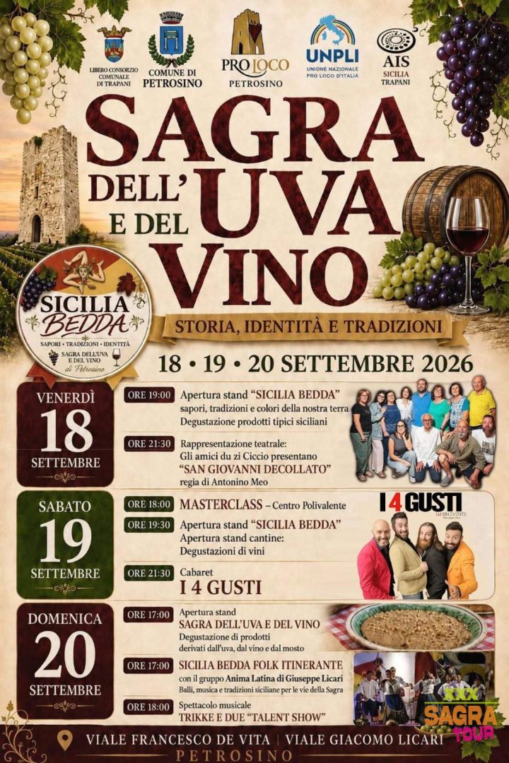 locandina sagra dell’uva e del vino petrosino