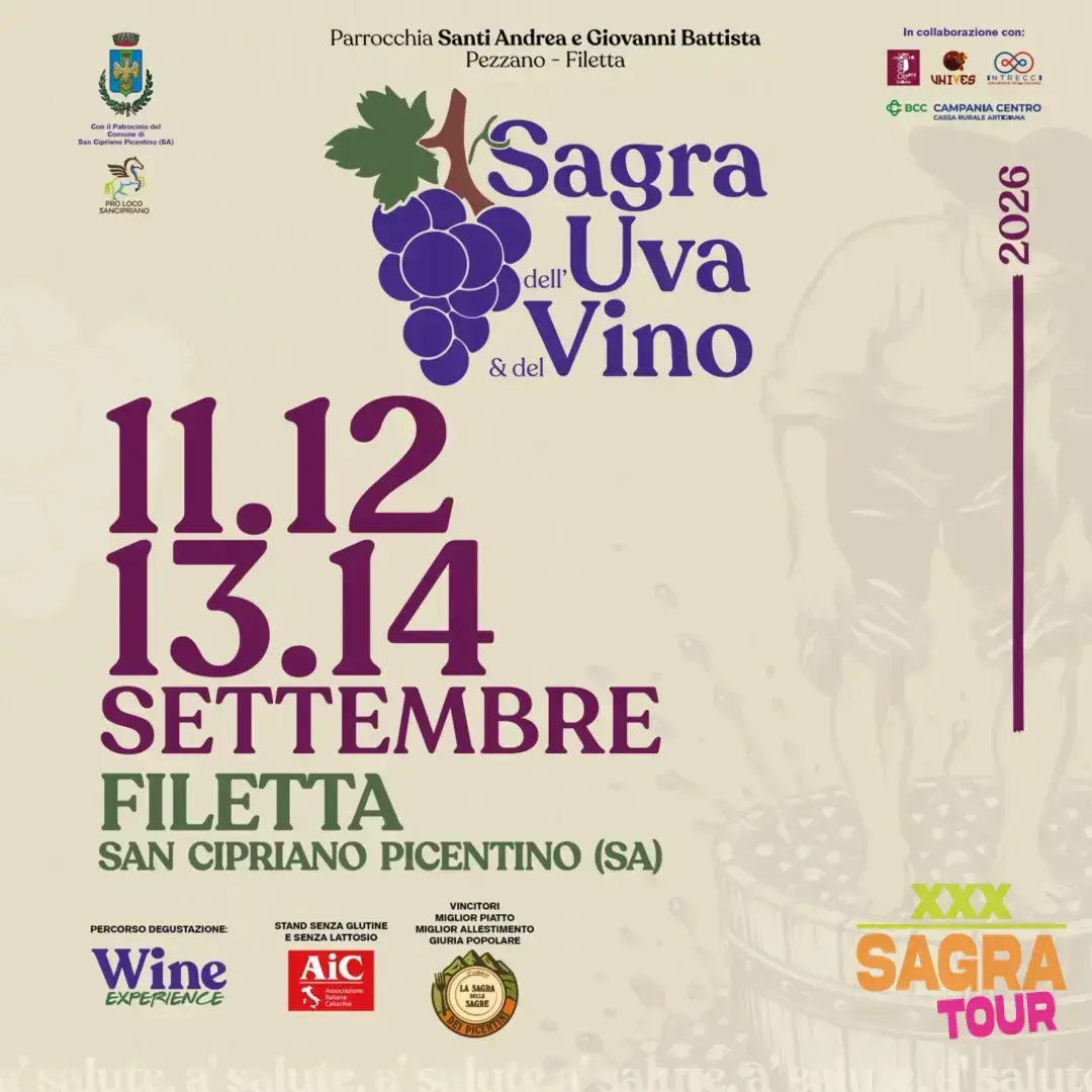locandina sagra dell’uva e del vino san cipriano picentino