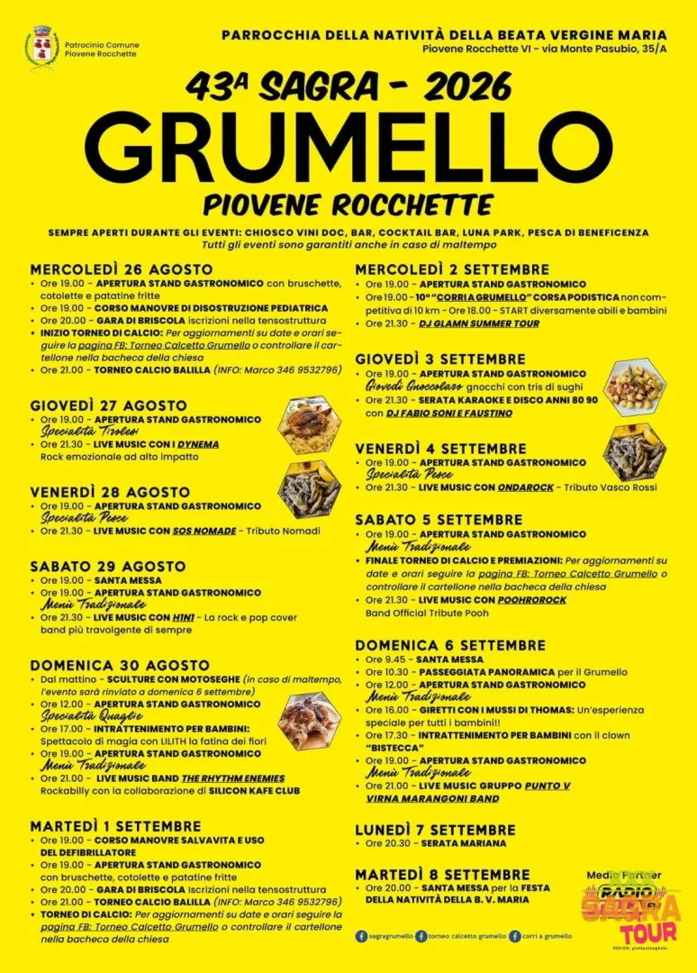 locandina sagra di grumello piovene rocchette