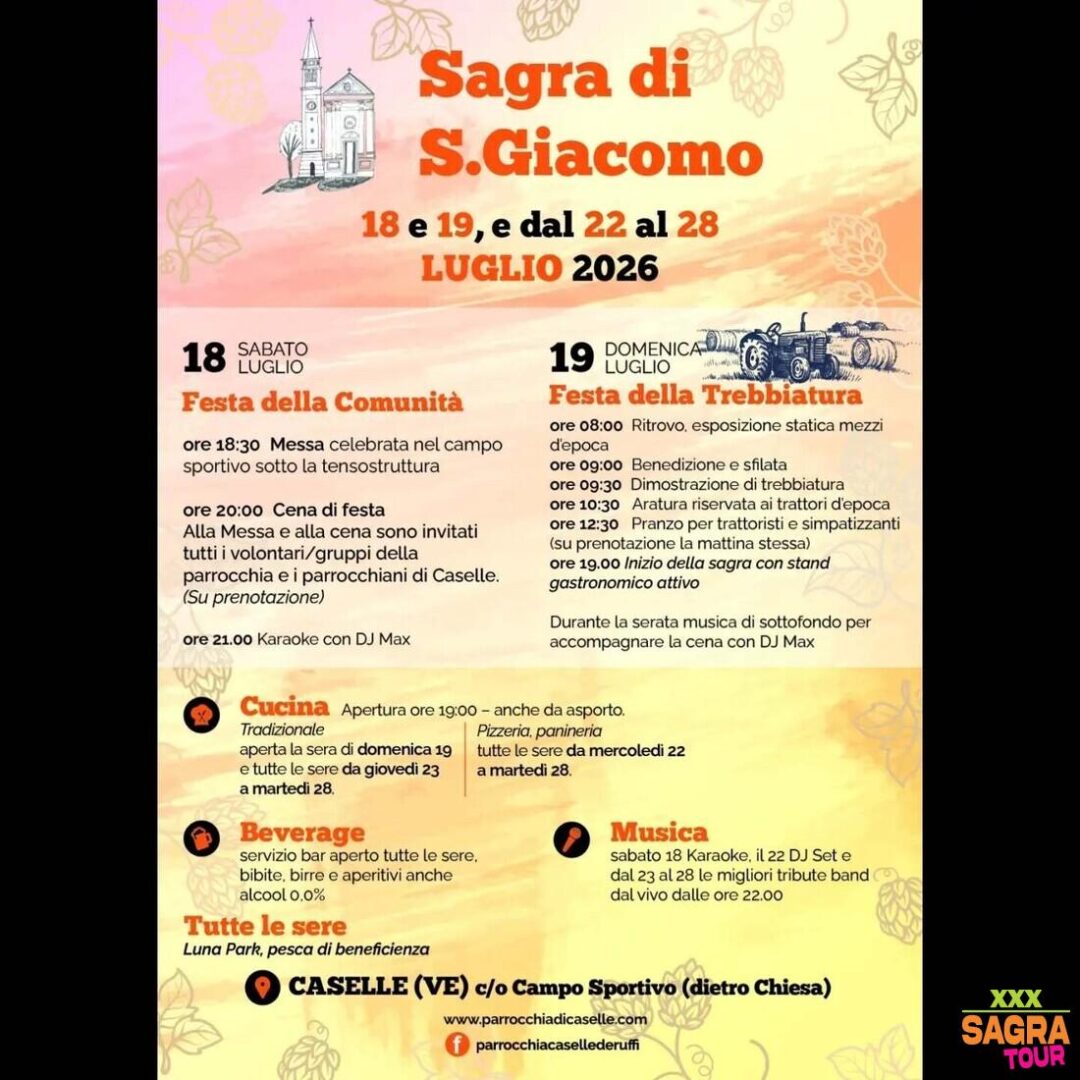 locandina sagra di s.giacomo di caselle santa maria di sala