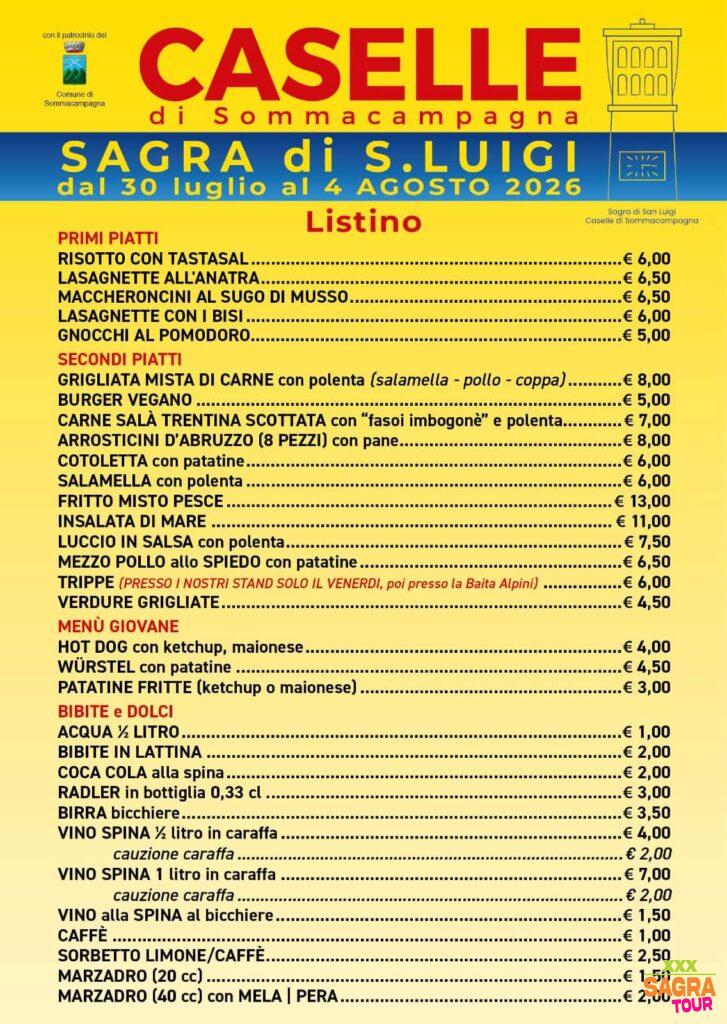 foto menu sagra di s. luigi sommacampagna
