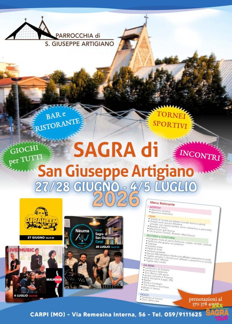 locandina sagra di san giuseppe artigiano carpi