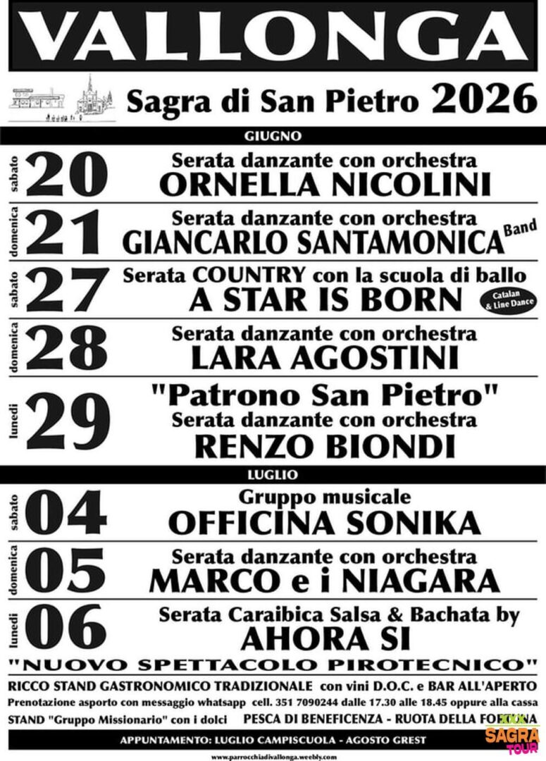 locandina sagra di san pietro vallonga