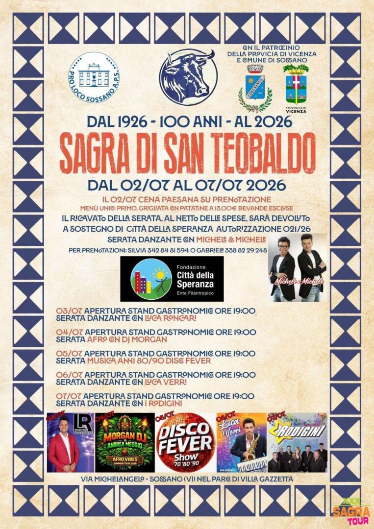 locandina sagra di san teobaldo sossano