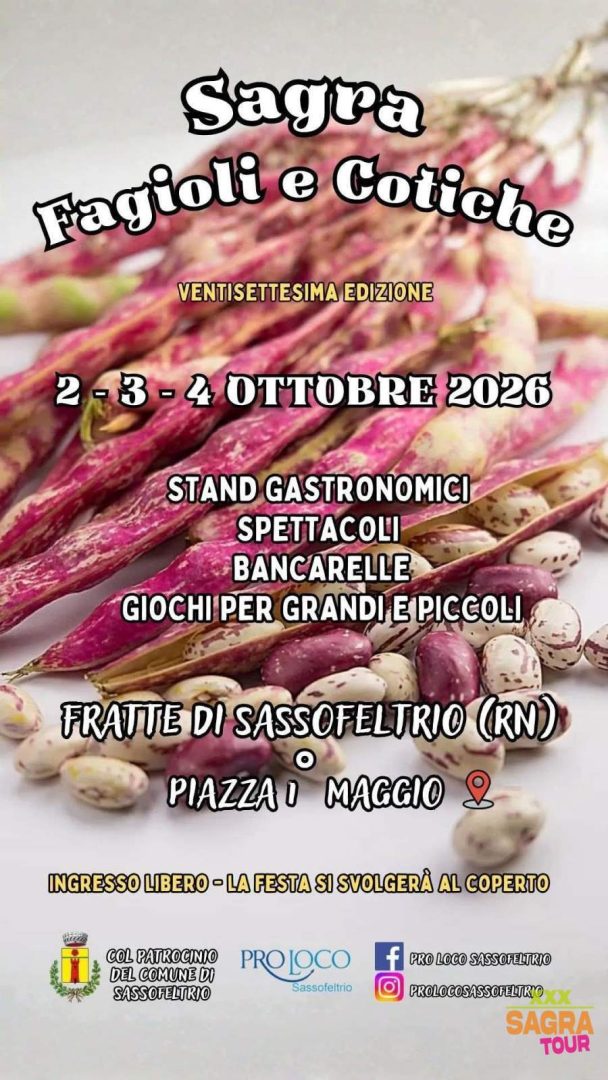 locandina sagra fagioli e cotiche fratte di sassofeltrio