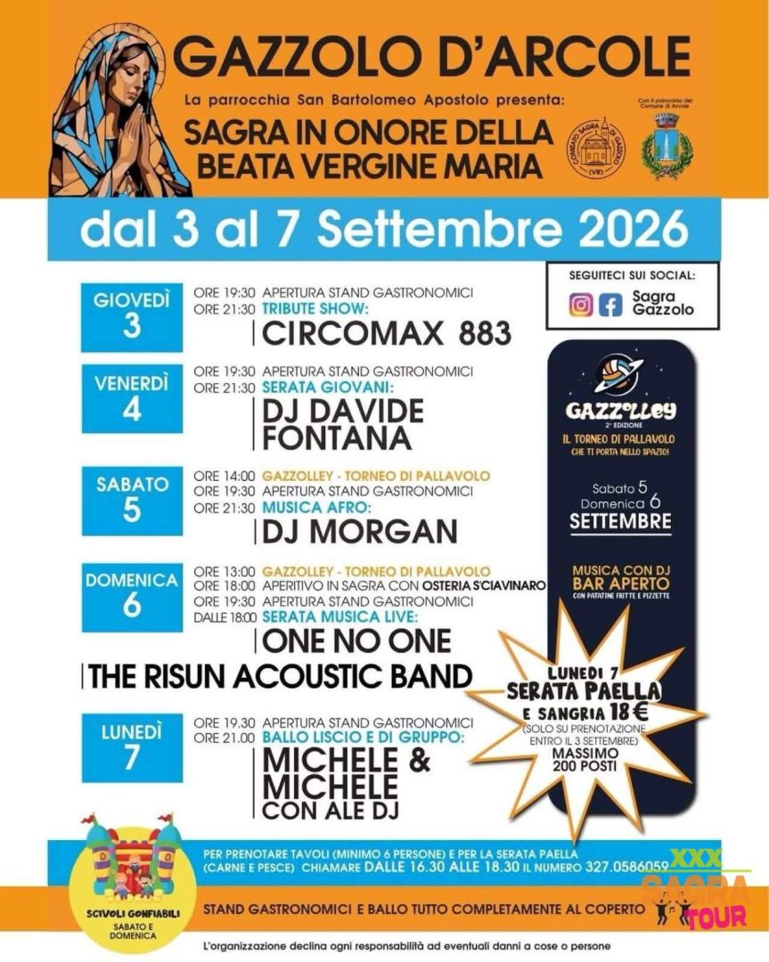 locandina sagra in onore della beata vergine maria gazzolo d'arcole