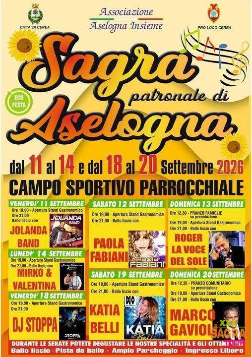 locandina sagra patronale di aselogna cerea