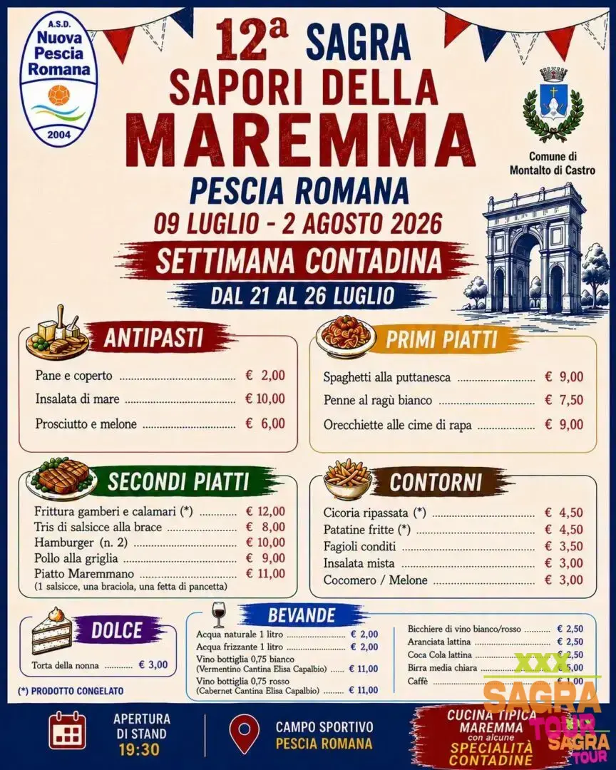 locandina sagra sapori della maremma – settimana contadina pescia romana