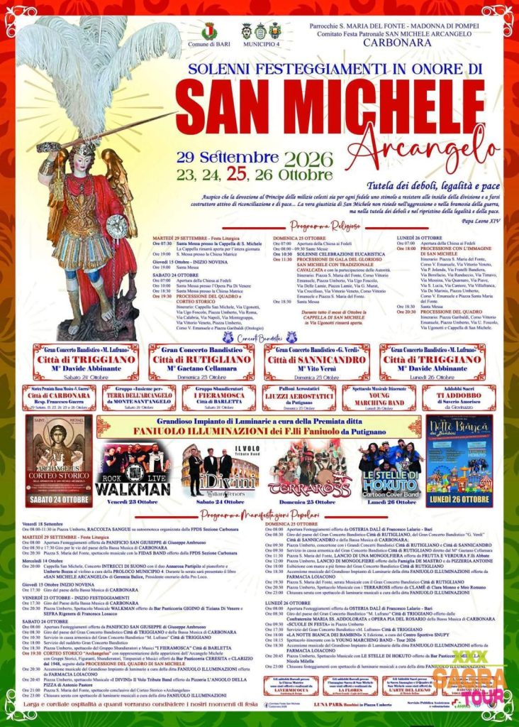 Solenni Festeggiamenti in Onore di San Michele Arcangelo
