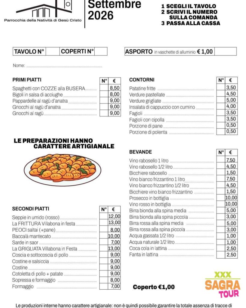 foto menu villabona in festa marghera